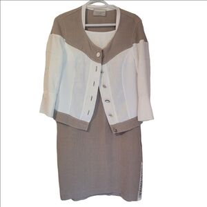 Elisa Cavaletti Daniela Dallavalle Linen Dress Blazer Button Down Jacket Set